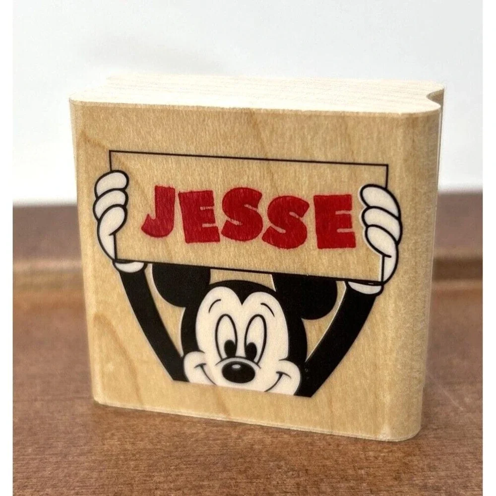 Name JESSE Disney Mickey Mouse Paper Company Wood Rubber‎ Stamp